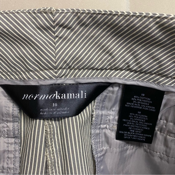 Norma Kamali Women’s Pants Size 10 Stripes Wide Straight Leg Ankle Designer - Picture 5 of 13